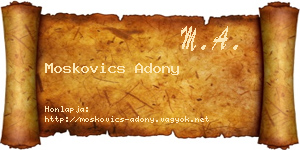 Moskovics Adony névjegykártya